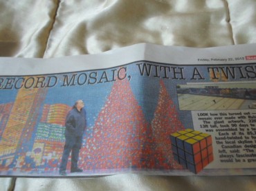  'Record Mosaic, with a twist' picture taken from The Sun on 22/2/13
